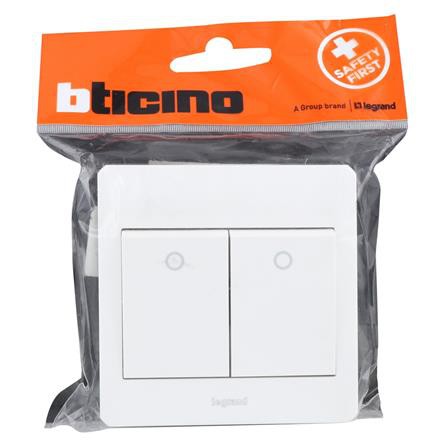 ชุดสวิตซ์สองทาง 2 ช่อง B-TICINO P50107 ทนต่อการใช้งาน