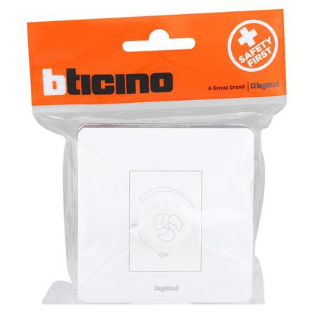 ชุดสวิตช์พัดลม B-TICINO P50201 สีขาว ทนต่อการใช้งาน