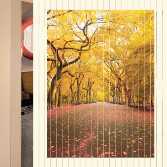 WSP มู่ลี่ประตูสกรีนภาพตรงกลาง รุ่น TK-32 NO 048 ขนาด 80 x 200 ซม. สีเหลือง ดีไซน์เรียบหรู