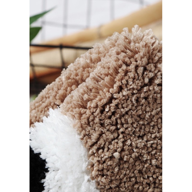 พรมเช็ดเท้า ขนาด 40x60 cm. พรมหน้าห้องน้ำ พรมเช็ดเท้าไมโครไฟเบอร์ พรมเช็ดเท้าขนนุ่ม ลายกราฟฟิก สีล้วน ขาวดำ