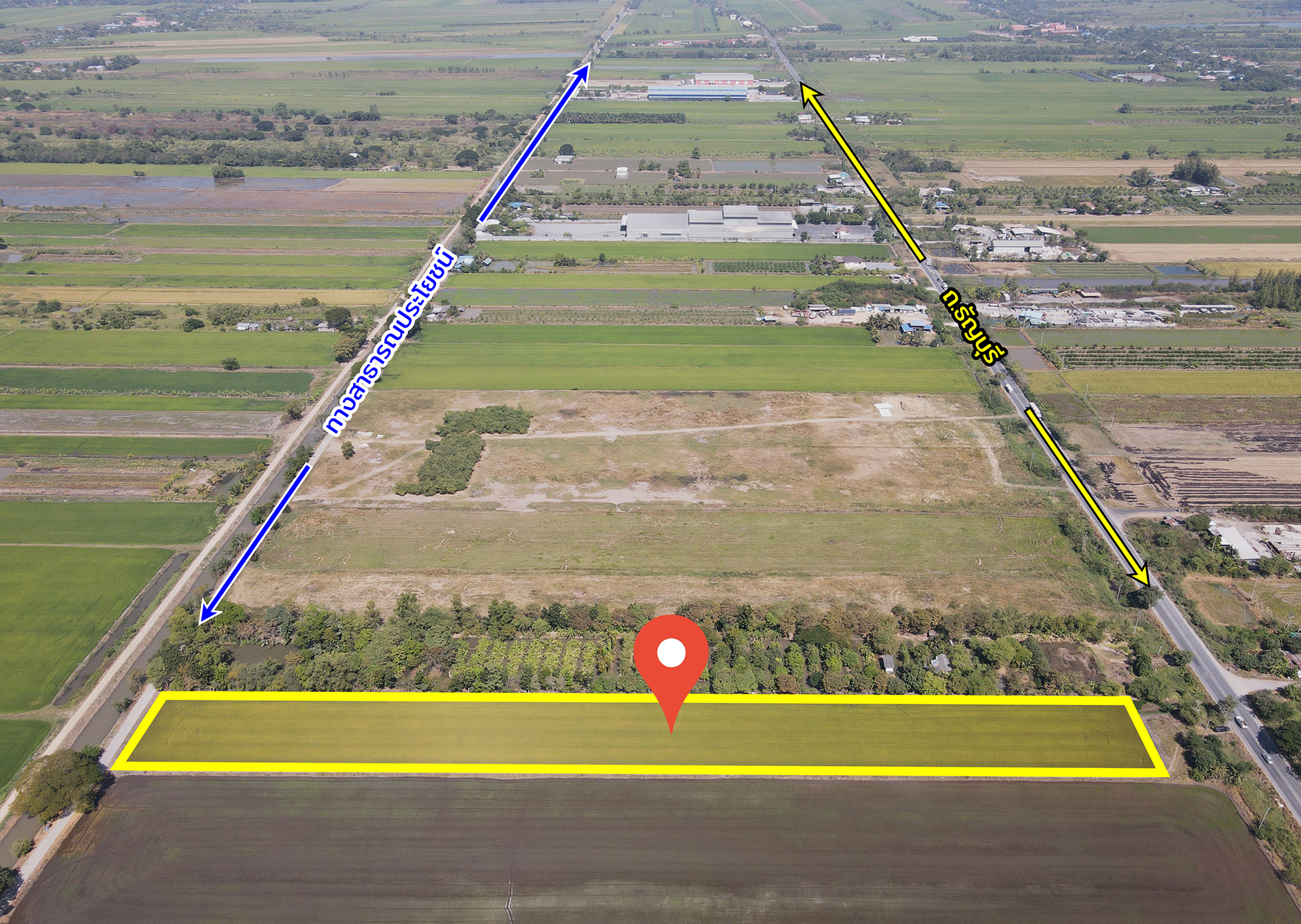 76967-ขายที่ดิน ติดถนน ธัญบุรี-วังน้อย คลองหลวง ปทุมธานี