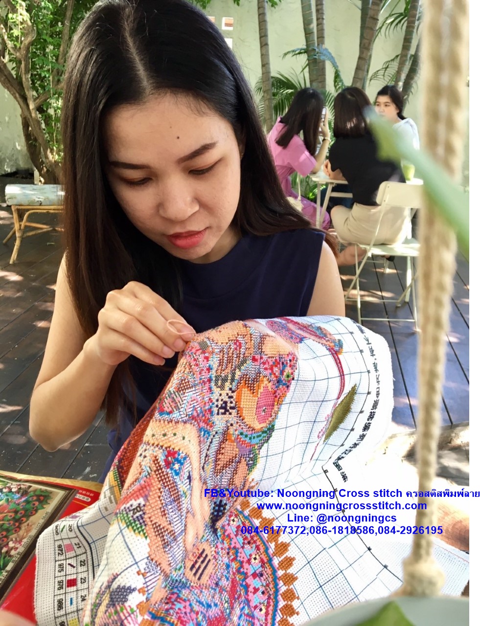 กวางแม่ลูก ชุดปักครอสติส พิมพ์ลาย ครอสติสจีน งานฝีมือทำที่บ้าน DIY