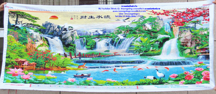 วิว ธรรมชาติ สวยงาม ครอสติสปักสำเร็จ170x70cm ไม่รวมกรอบ งานฝีมือ DIY