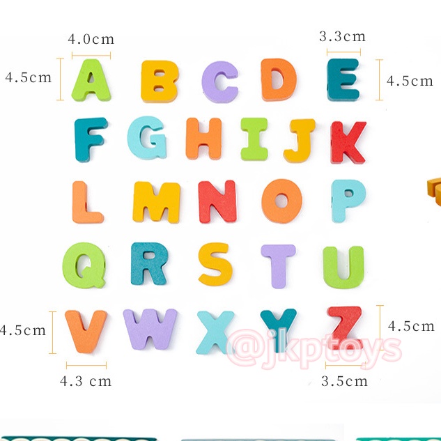 ของเล่นไม้เสริมพัฒนาการ 3 in 1 กระดานจับคู่ A-Z เล่นร้อยเชือกได้ ด้านหลังเป็นไวท์บอร์ด