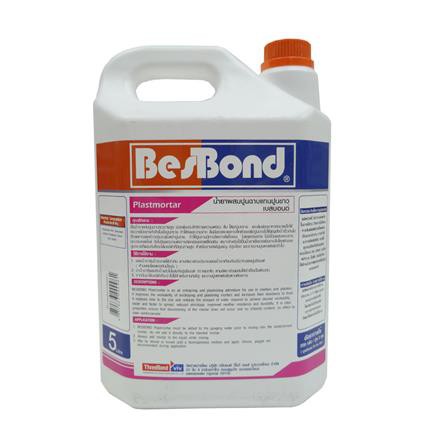 น้ำยาผสมปูนก่อ/ฉาบ PLASTMORTAR B.BOND 5L. เนื้อแน่น ไม่ยุบตัว ขัดแต่งสะดวก ฝุ่นน้อย