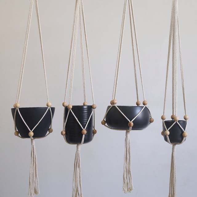 🌱Macrame plant hanger M08 ที่แขวนต้นไม้ 🔥 พลูด่าง ไม้ในร่ม ต้นไม้ฟอกอากาศ ต้นไม้มงคล แคคตัส