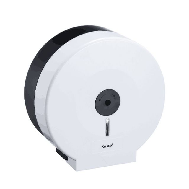กล่องทิชชูม้วนใหญ่ KASSA รุ่น KS-628 สีขา ผลิตจากวัสดุที่มีคุณภาพ คงทนแข็งแรง ช่วยให้ห้องน้ำดูมีระเบียบแ