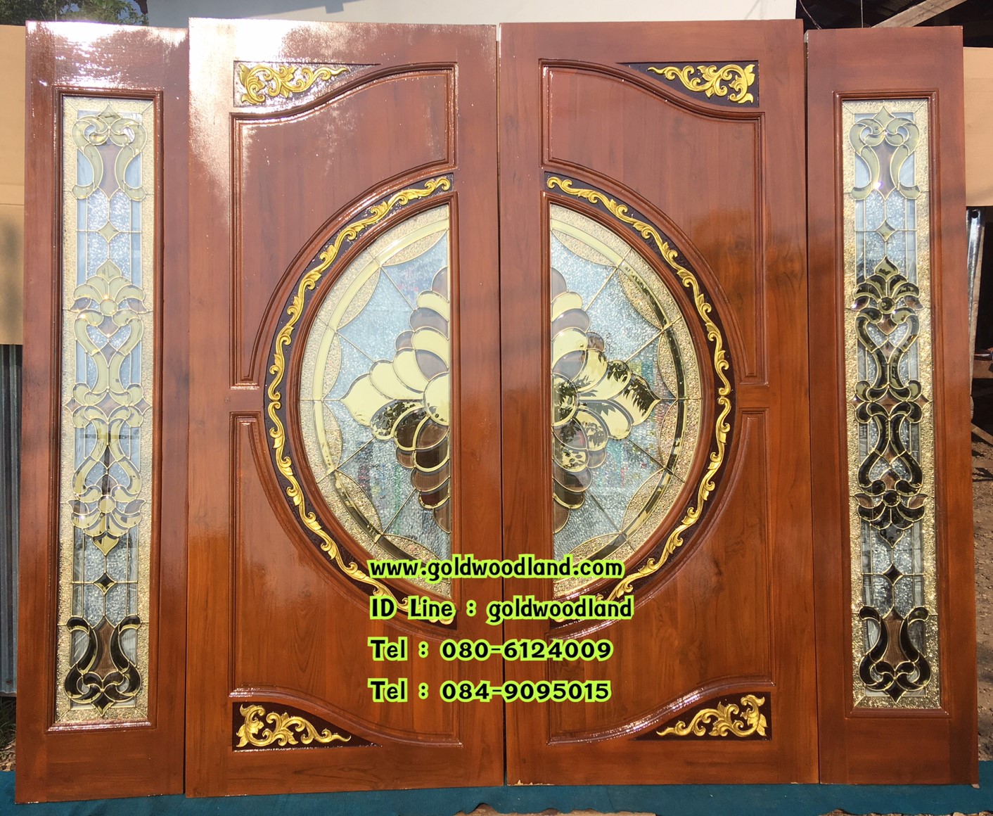 ประตูบ้านไม้สัก GBBB - 235