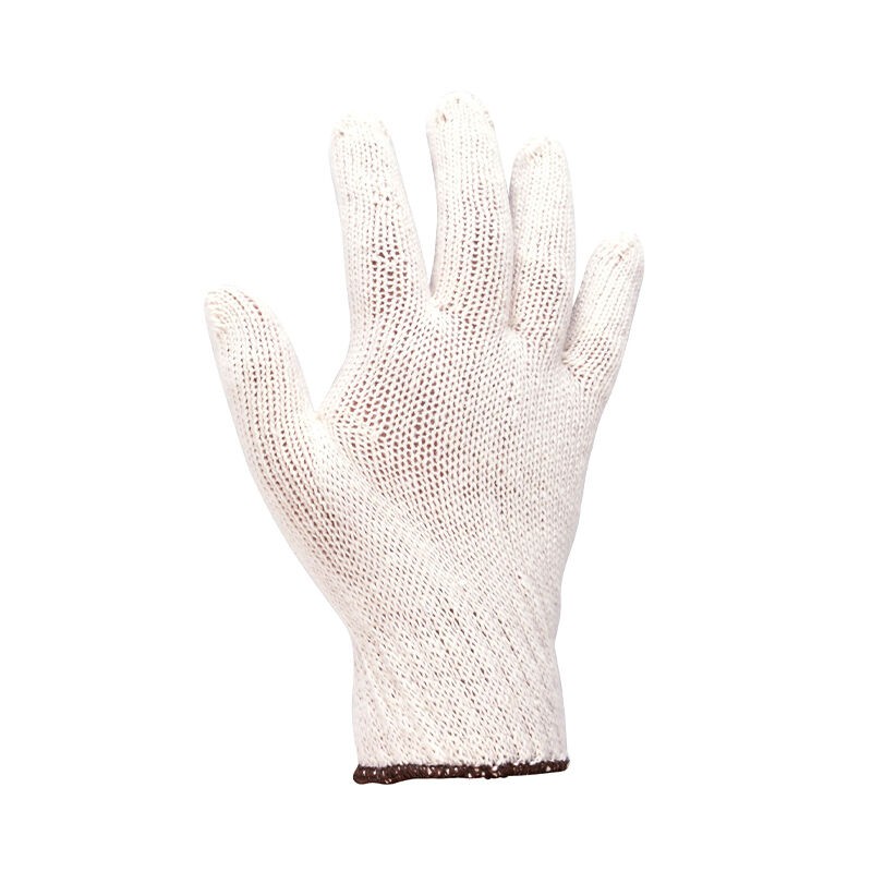 ถุงมือถักคอตตอน 4 (คู่) PARAGON 400 g ขาวขอบน้ำตาล Personal Protective Equipment