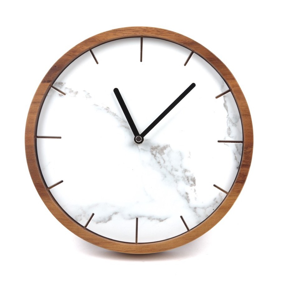 The Wood's Tale นาฬิกาแขวนผนัง นาฬิกาไม้ ลายหินอ่อน WALL CLOCK MARBLE สำหรับแขวนผนังหรือตั้งโต๊ะ
