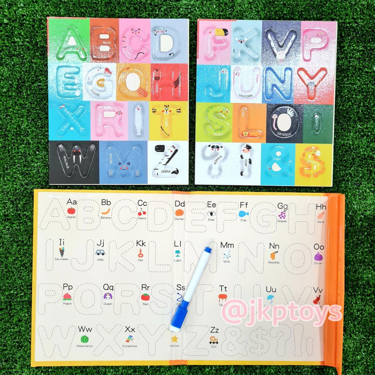 ของเล่นไม้เสริมพัฒนา หนังสือหัดเขียนเเละตัวเเม่เหล็ก เรียนรู้ ABC