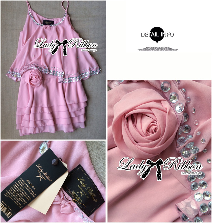 SALE++D7906**อก35**เดรสสายเดี่ยวประดับคริสตัลสีหรู ตัวเสื้อเป็นสายเดี่ยวประดับคริสตัลเรียงร้อยรอบคอเลื้อ และประดับเป็นลายสวย ตัวกระโปรงเพิ่มลูกเล่นด้วยผ้าพันทรงดอกกุหลาบ เนื้อผ้า Chiffon 100% ระบายประณีตสวย ใช้เนื้อผ้าเยอะ ทรงพริ้วสวยเว่อคะ มาพร้อมซับในๆต
