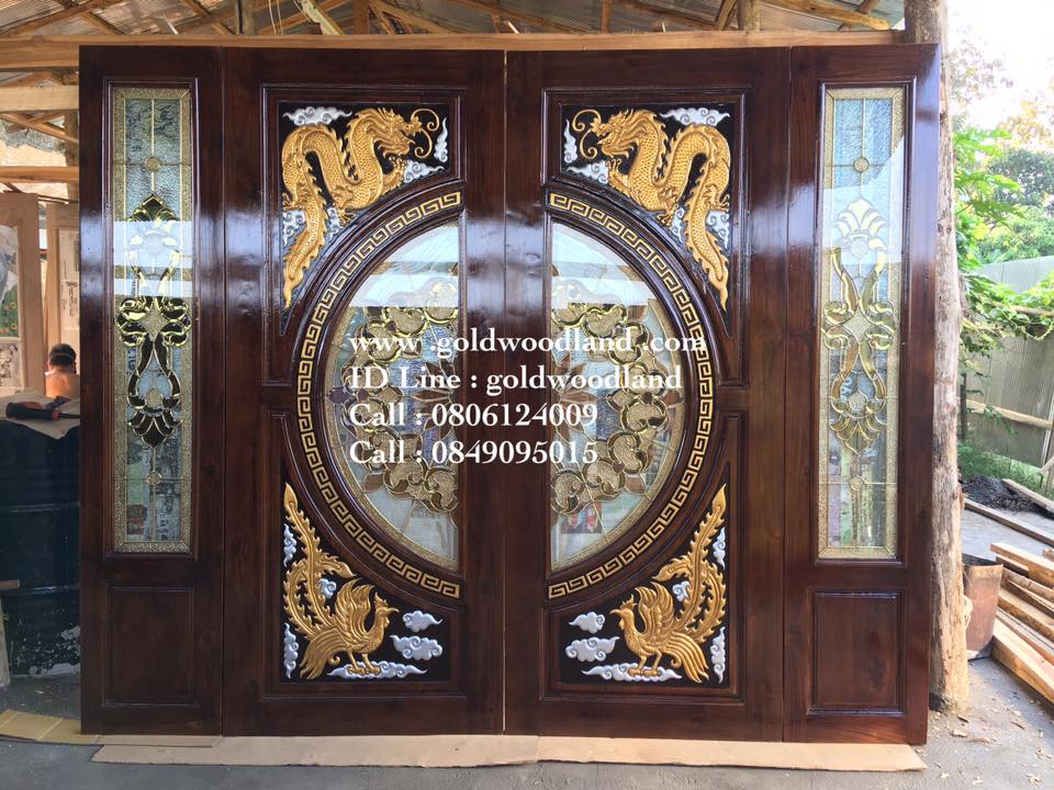 ประตูไม้สักกระจกนิรภัย GBBB - 05 (คลิกรายละเอียดที่รูป)