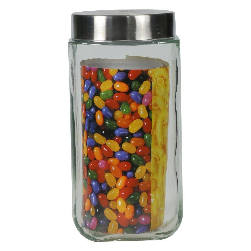 ขวดโหลแก้วเหลี่ยม 1.1 ลิตร ฝาเกลียว SQUARE GLASS CANISTER SQUARE 1.1L