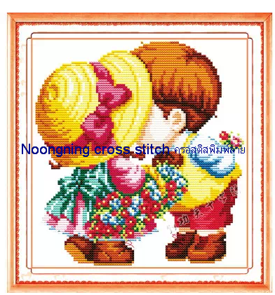 คู่รัก ชุดปักครอสติส พิมพ์ลาย ครอสติสจีน งานฝีมือทำที่บ้าน DIY