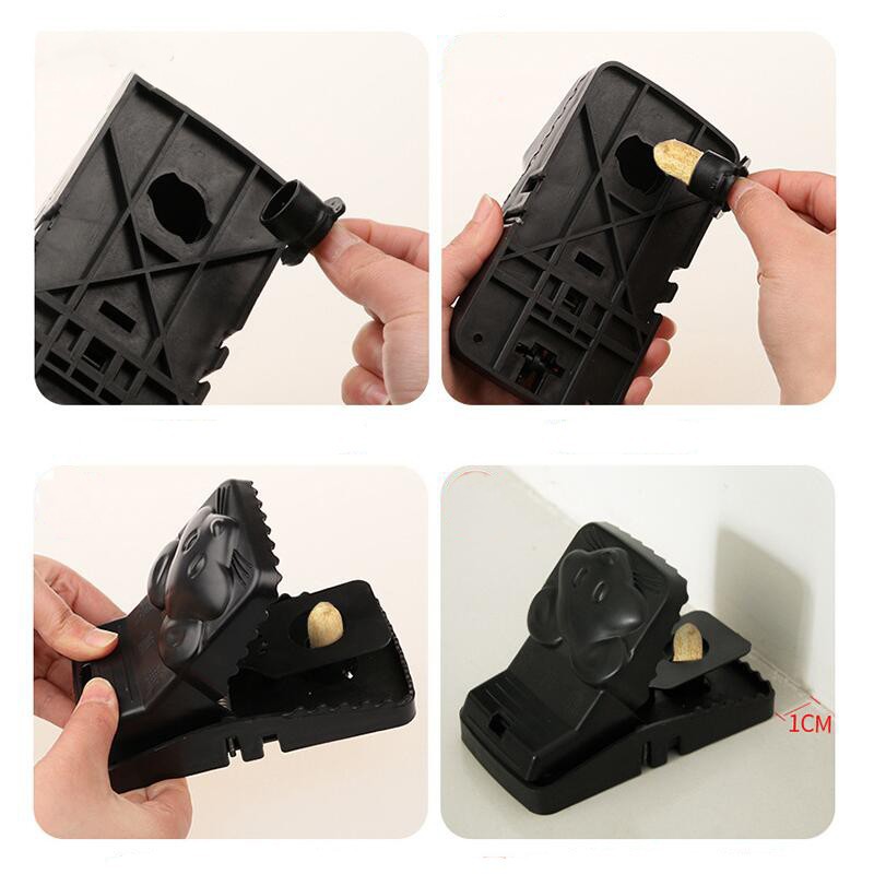 อุปกรณ์ดักหนู ที่ดักหนู ที่ดักหนูในบ้าน กับดักหนู ที่จับหนู แบบสปริง ที่ดักหนูอัตโนมัติ ไม่ต้องใช้สารเคมี สีดำ -591