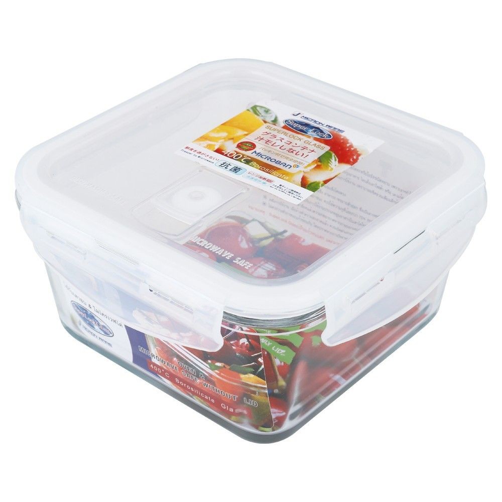 กล่องอาหารจตุรัส MICRON SUPER LOCK 6086 0.8 ลิตร FOOD CONTAINER MICRON SUPER LOCK 6086 0.8L