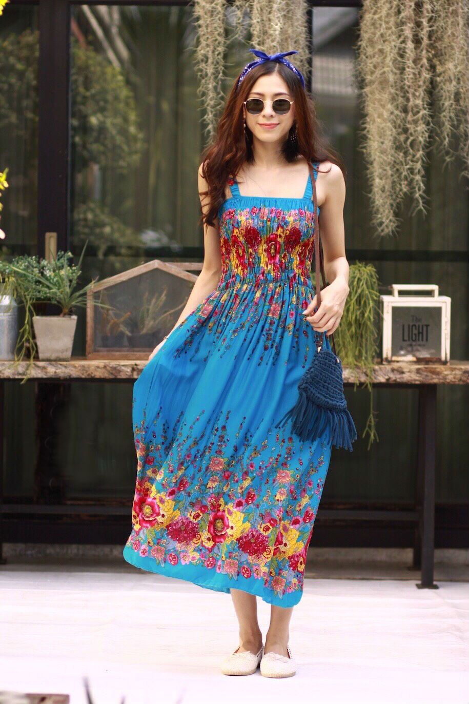 MD0032 เสื้อผ้าแฟชั่นเกาหลี เดรสเกาหลี เดรสยาว เดรสแฟชั่น แม็กซี่เดรส Maxidress ลายดอก Maxi Dress