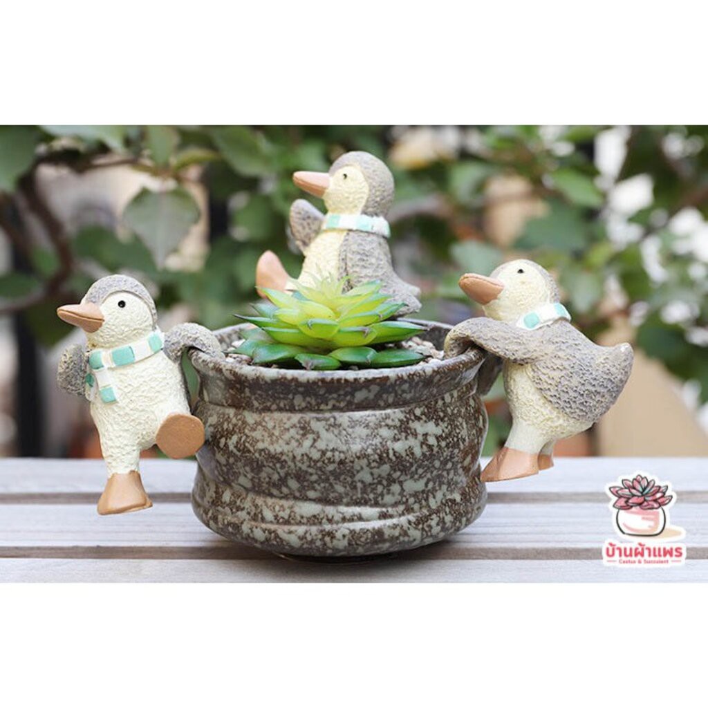 โมเดล โมเดลสัตว์น้อยห้อยแขวนกระถาง เซต 3 ชิ้น ตุ๊กตาจิ๋ว โมเดลจิ๋ว แต่งสวน