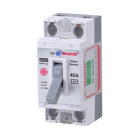 เบรกเกอร์ลอย HACO SB-N40L 40A 2P เกรดไม่ลามไฟ และทนทานต่อแรงกระแทก