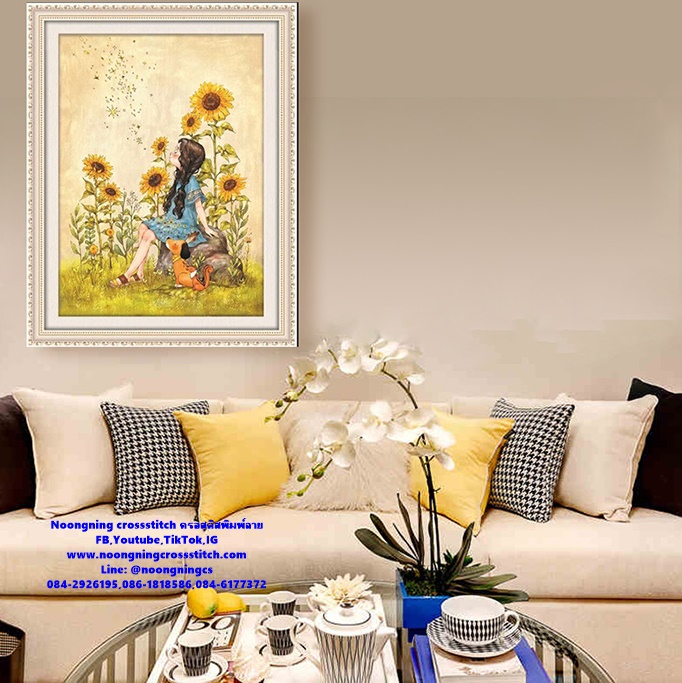 Little girl dog ชุดปักครอสติช พิมพ์ลาย ครอสติสจีน งานฝีมือ DIY