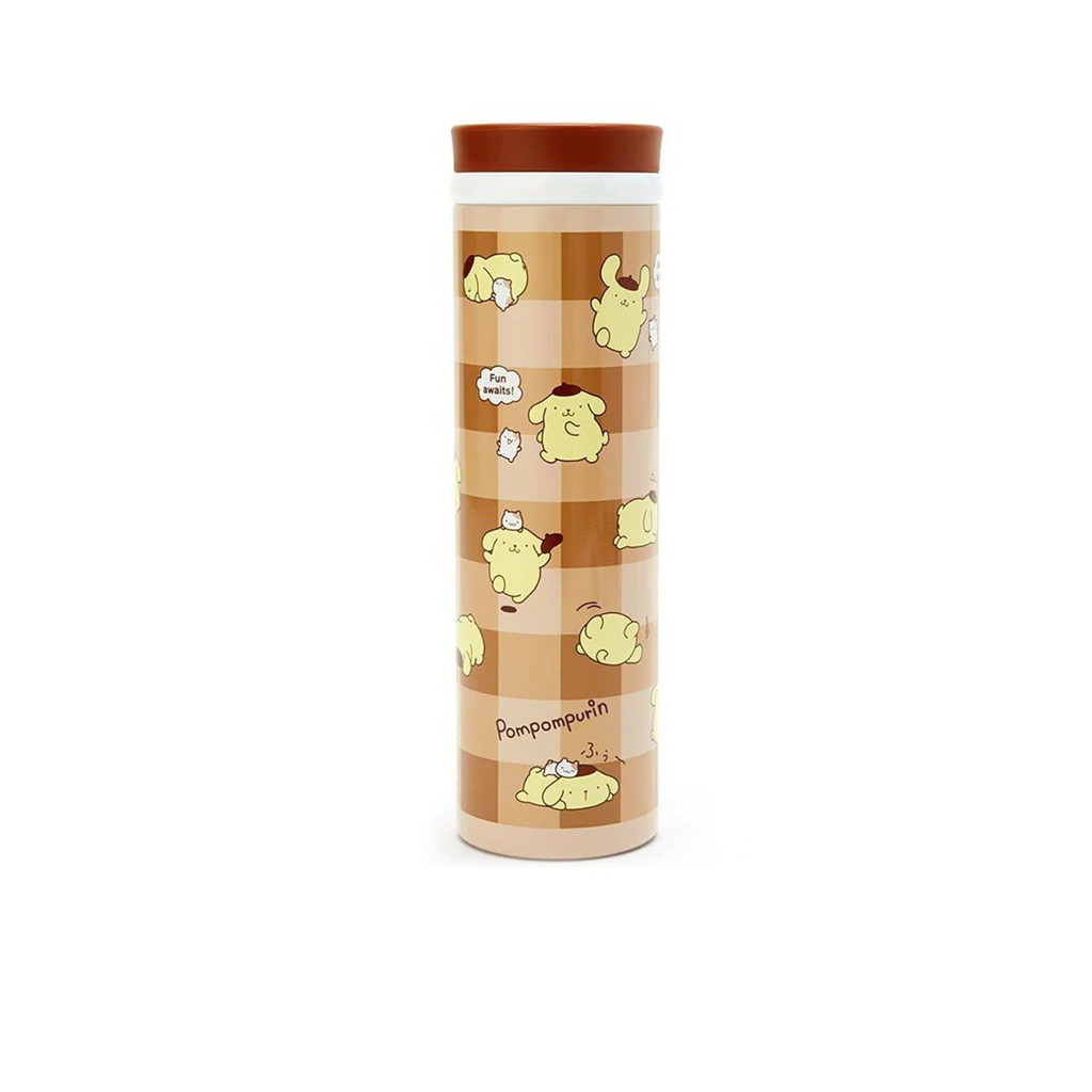 SANRIO ขวดน้ำเก็บความเย็น Pompompurin ขนาด 460 มล. สีเหลือง-น้ำตาล