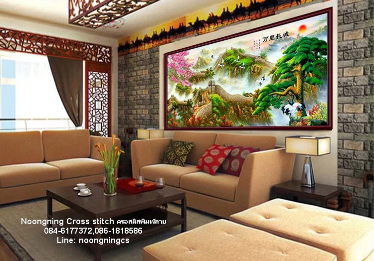 นกคู่ ชุดปักครอสติช พิมพ์ลาย ครอสติสจีน งานฝีมือ DIY