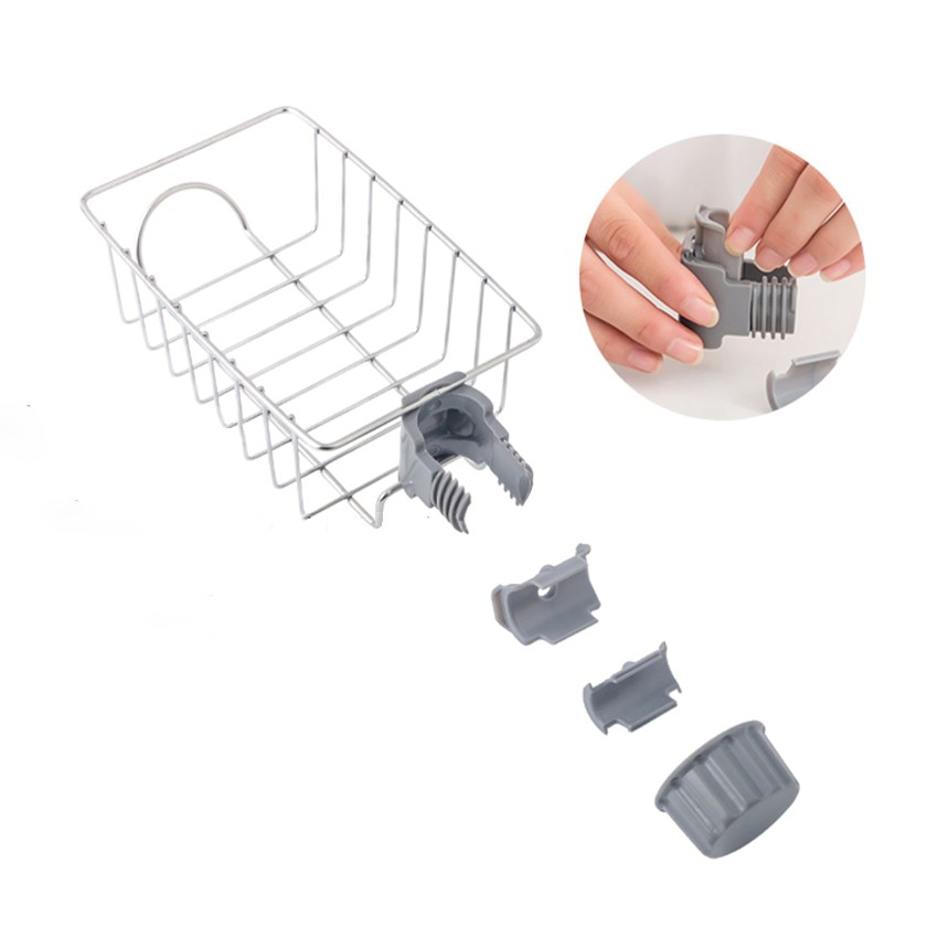 ที่วางฟองน้ำ ที่วางสบู่ ตะแกรงวางฟองน้ำ ตะแกรงสแตนเลส อย่างดี ติดตั้งง่าย ห้องครัว ห้องน้ำ ที่วางของติดก๊อกน้ำ