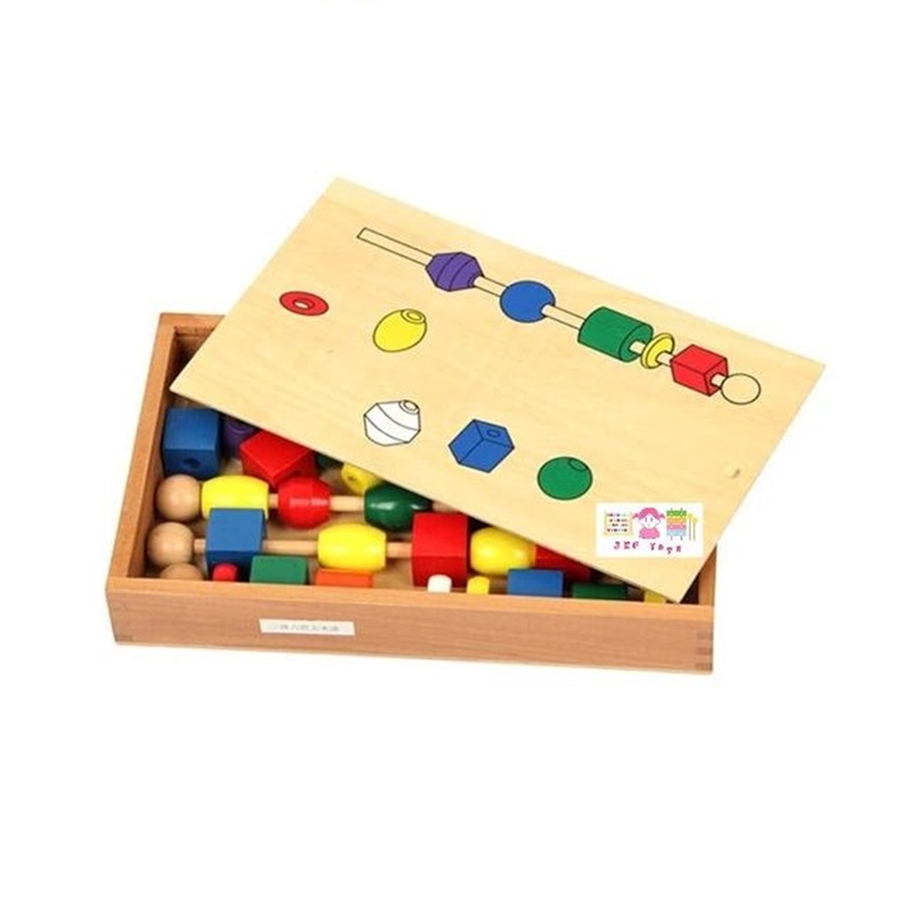 ชุดลูกปัดสอนเรียงลำดับ สี รูปทรง ฝึกความจำ