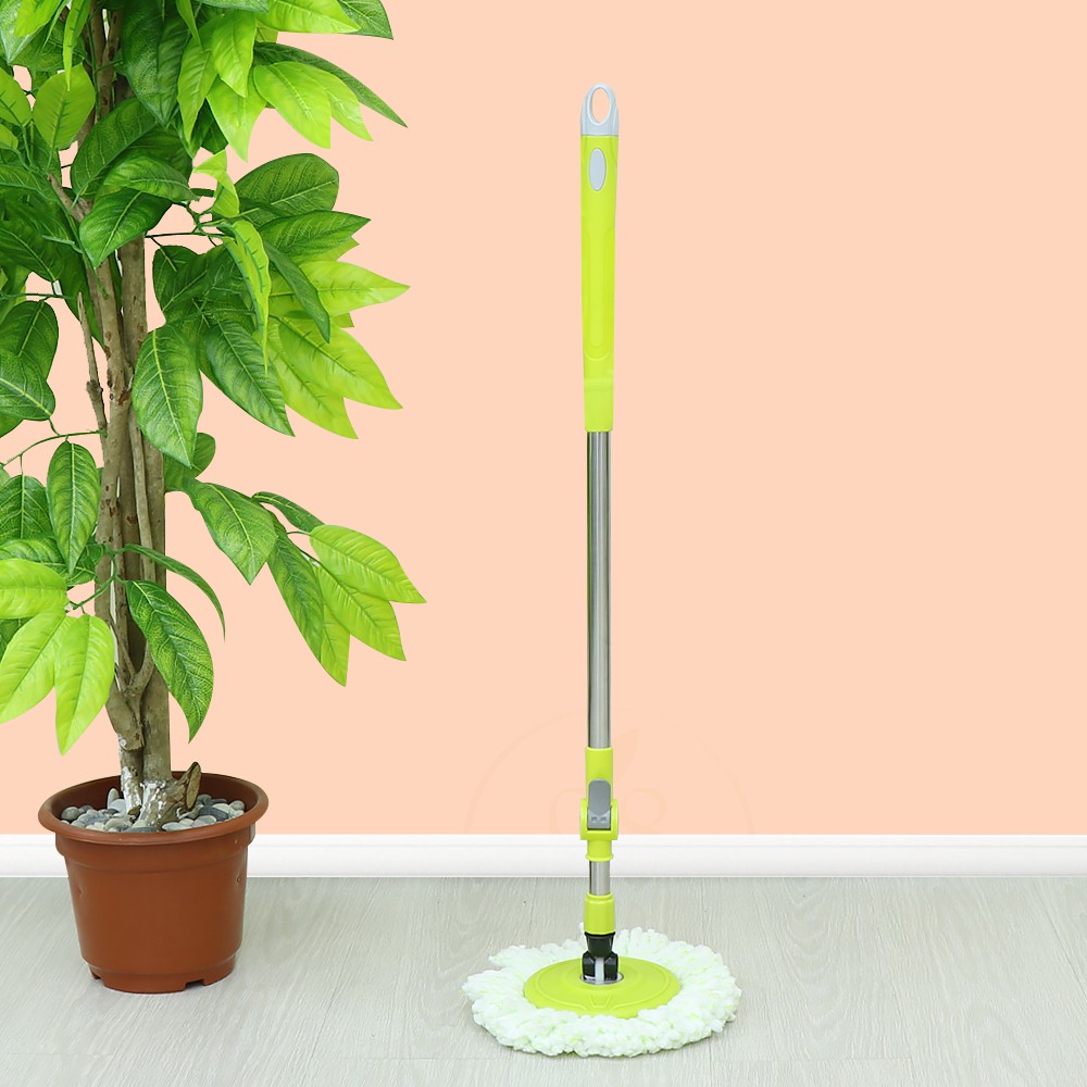 Spin Mop ไม้ถูพื้น หมุนได้ 360 องศา พร้อมผ้าไมโครไฟเบอร์ 1ชิ้น ใช้กับถังปั่น ประหยัดแรง