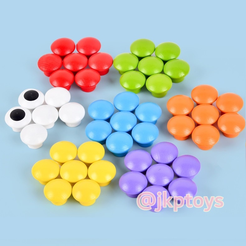 ของเล่นไม้เสริมพัฒนาการ กระดานไม้ปักหมุดจัมโบ้ เรียนรู้ สีสัน