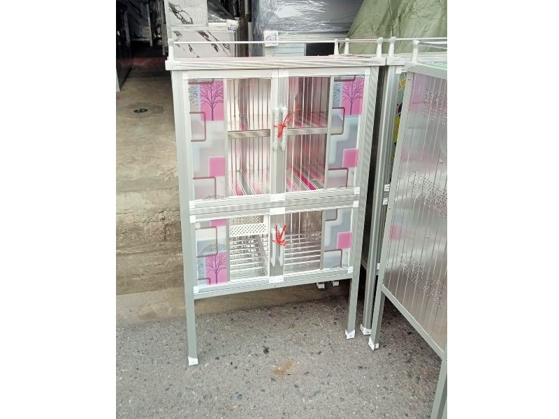 ตู้กับข้าวอลูมิเนียม ขนาด 76x32x41ซม. บานกระจก โครงเหล็ก แข็งแรง ทนปลวก