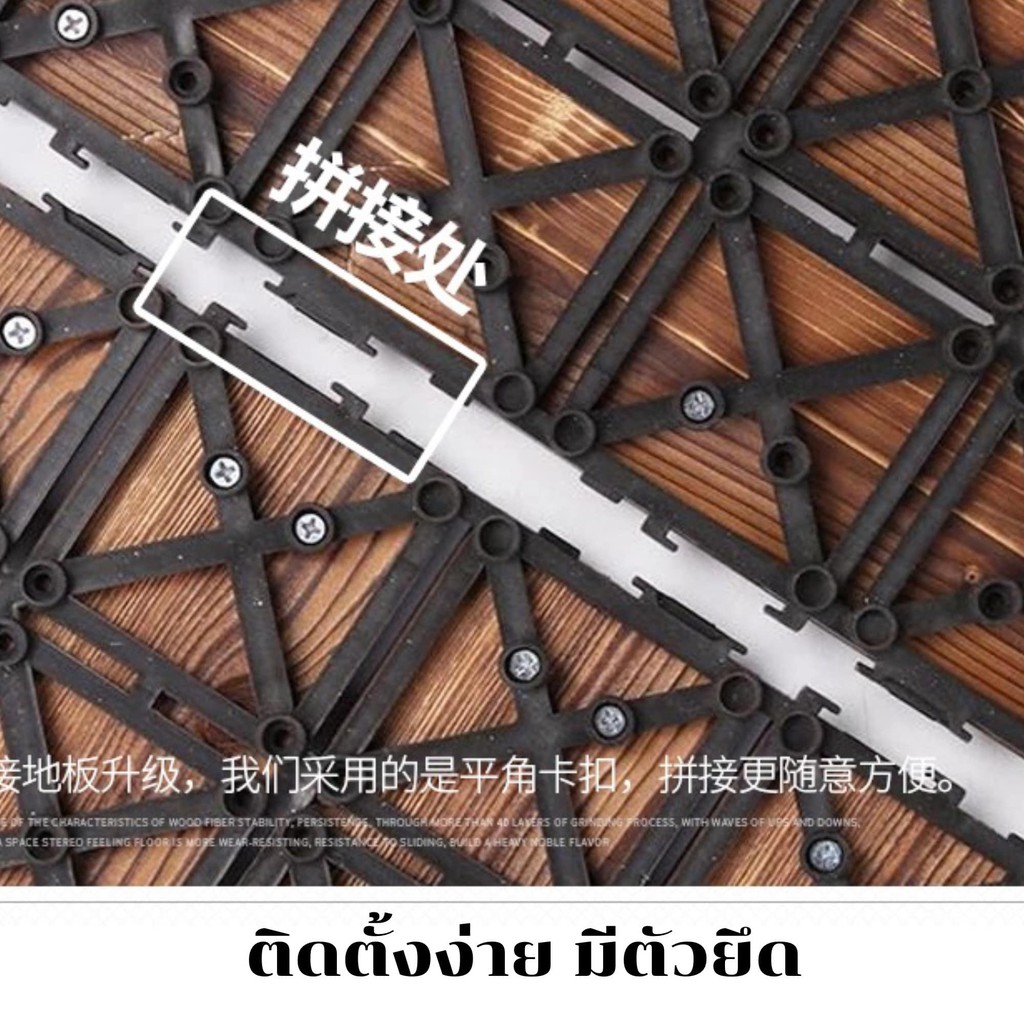 Gion-แผ่นไม้ตกแต่งสวน แผ่นปูพื้น ย้อมสีอะคริลิค ขนาด 30x30 ซม. No.2665 จำนวน 1 แผ่น