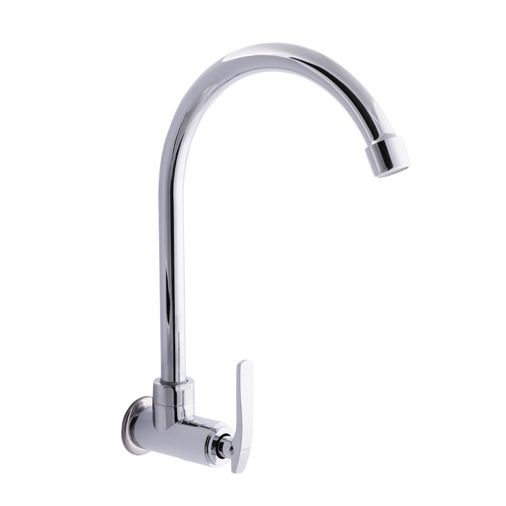 ก๊อกซิงค์เดี่ยวติดผนัง PN-81C11 สีโครม อุปกรณ์ภายในห้องน้ำ