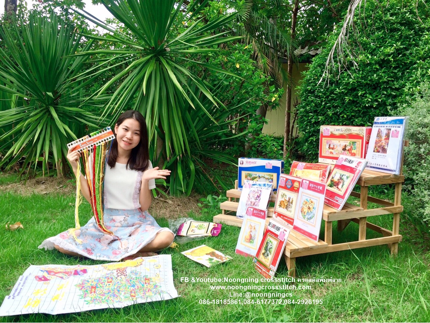 นกยูง ชุดปักครอสติส พิมพ์ลาย ครอสติสจีน งานฝีมือทำที่บ้าน DIY
