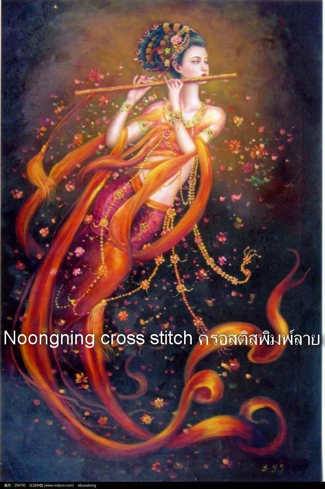 เครื่องดนตรี ชุดปักครอสติช พิมพ์ลาย ครอสติสจีน งานฝีมือ DIY
