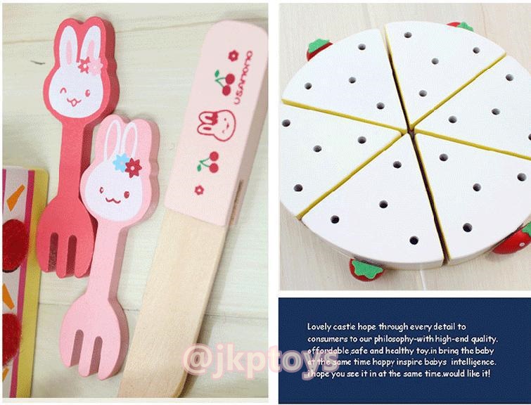 ของเล่นไม้เสริมพัฒนาการ ชุดแต่งหน้าเค้กกระต่าย (USAMoMo Rabbit Cake Decoration Set) (ขายส่ง 3 ชิ้น)