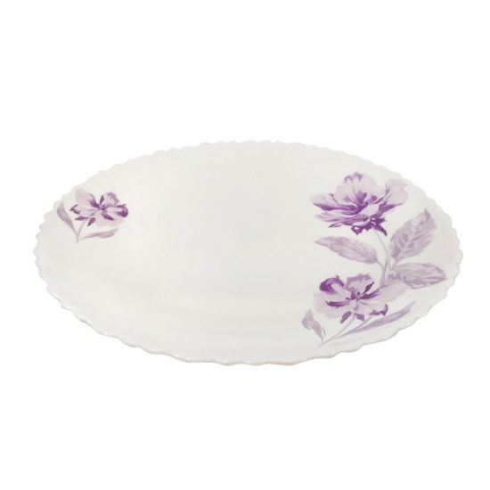 KASSA HOME จานทรงตื้น CLEMATIS รุ่น HBTP95 ขนาด 9.5 นิ้ว สีขาว เหมาะสำหรับใช้งานทั้งในบ้านและร้านอาหาร