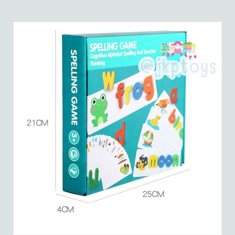 เซ็ตฝึกสะกดคำศัพท์ภาษาอังกฤษ Spelling Game ของเล่นไม้เสริมพัฒนาการ ของเล่นเด็ก ของขวัญเด็ก