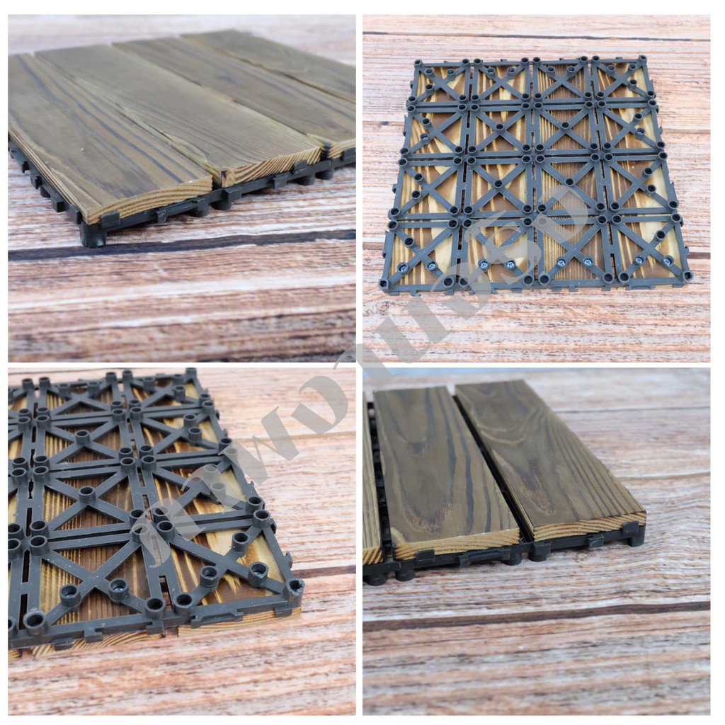 Gion-แผ่นไม้ตกแต่งสวน แผ่นปูพื้น ย้อมสีอะคริลิค ขนาด 30x30 ซม. No.2665 จำนวน 1 แผ่น