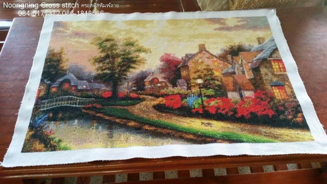 เสือดาว ครอสติสจีนพิมพ์ลาย ชุดปักครอสติช พิมพ์ลาย ครอสติสจีน งานฝีมือ DIY