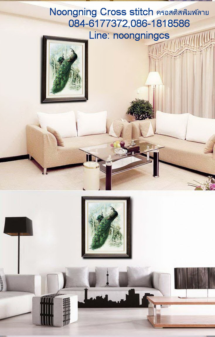วิวบ้าน ชุดปักครอสติช พิมพ์ลาย ครอสติสจีน งานฝีมือ DIY