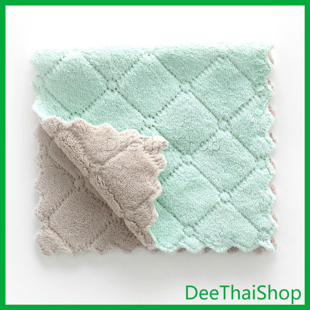 DeeThai ผ้าอเนคประสงค์ไมโครไฟเบอร์สำหรับทำความสะอาด คละสี ผ้าอเนกประสงค์ ผ้าขี้ริ้ว ผ้าเช็ดจาน ผ้าเช็ดมือ Clean Cloth