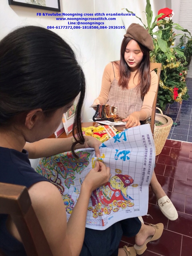 ไก่ มงคล ชุดปักครอสติส พิมพ์ลาย ครอสติสจีน งานฝีมือทำที่บ้าน DIY