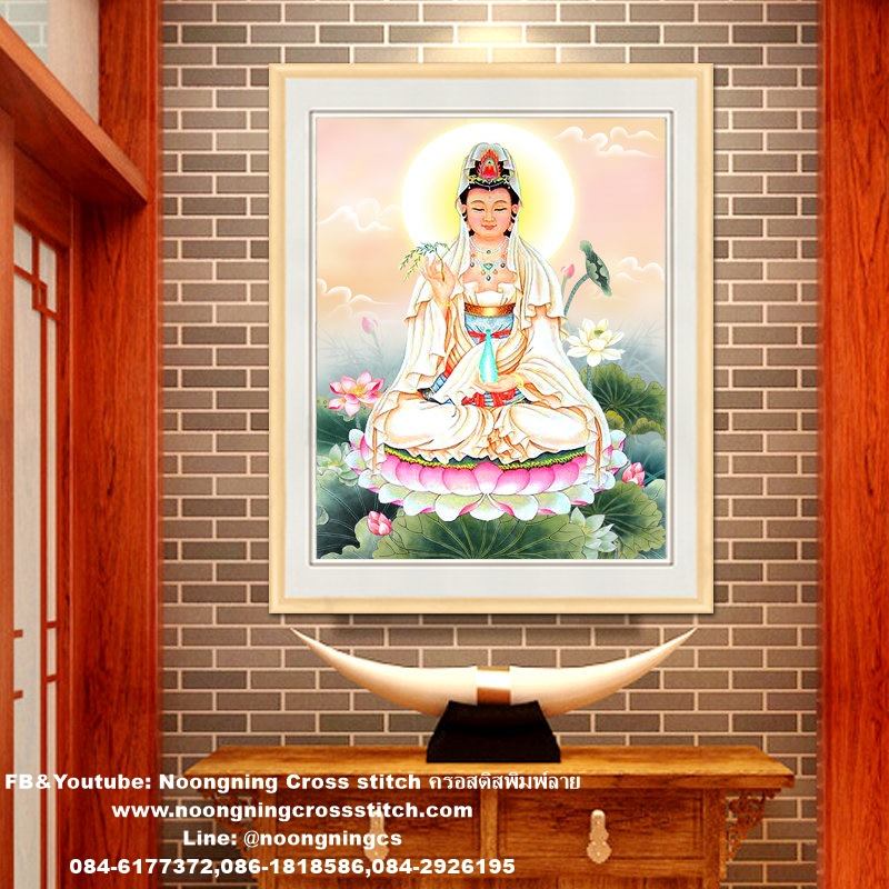 เจ้าแม่กวนอิม ครอสติสคริสตัล Diamond painting โมเสก ภาพติดเพชร งานฝีมือทำที่บ้าน DIY