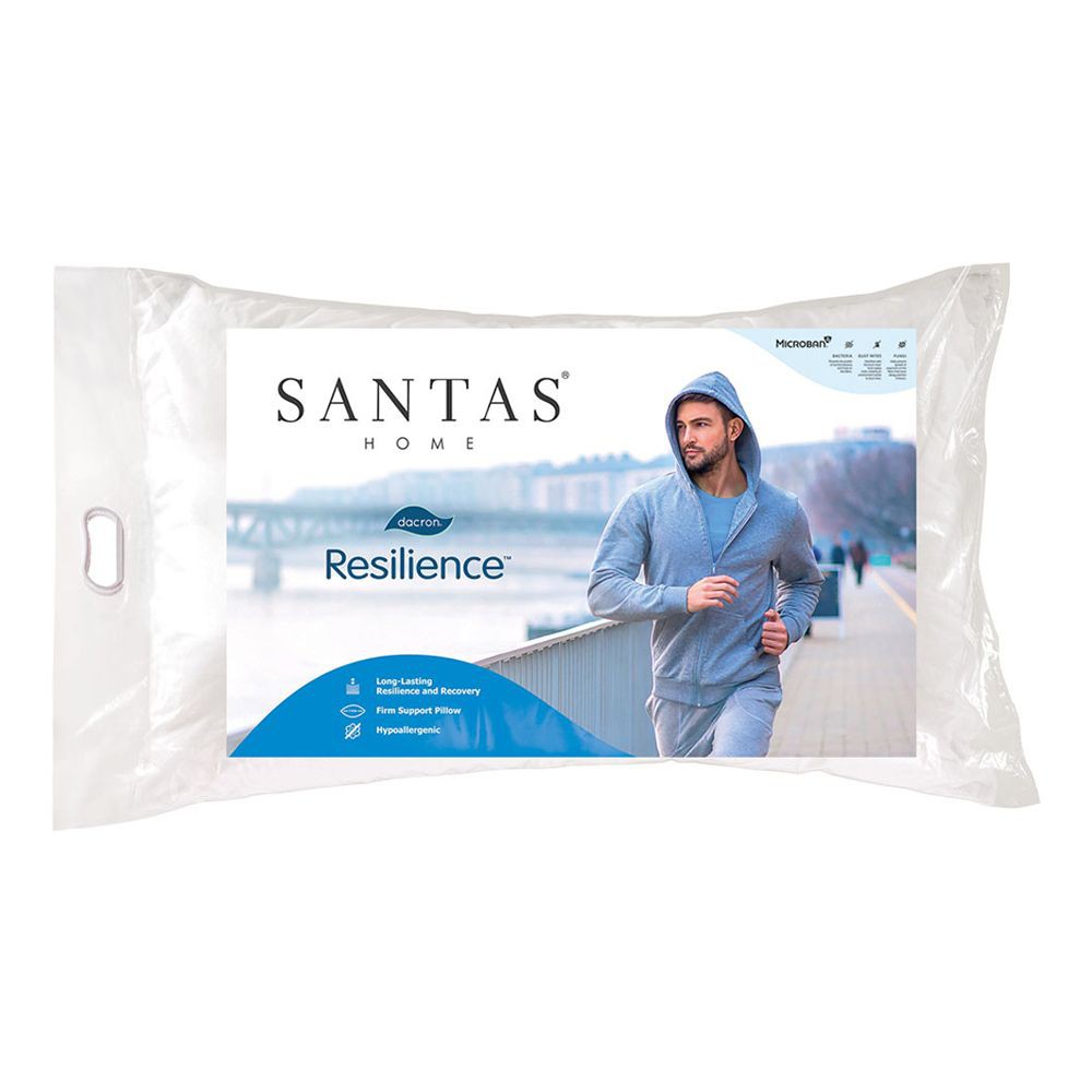 หมอนหนุน SANTAS DACRON เนื้อผ้า COTTON 100% ช่วยป้องกันไรฝุ่น เชื้อรา และแบคทีเรีย เทคโนโลยี Sof-Touch