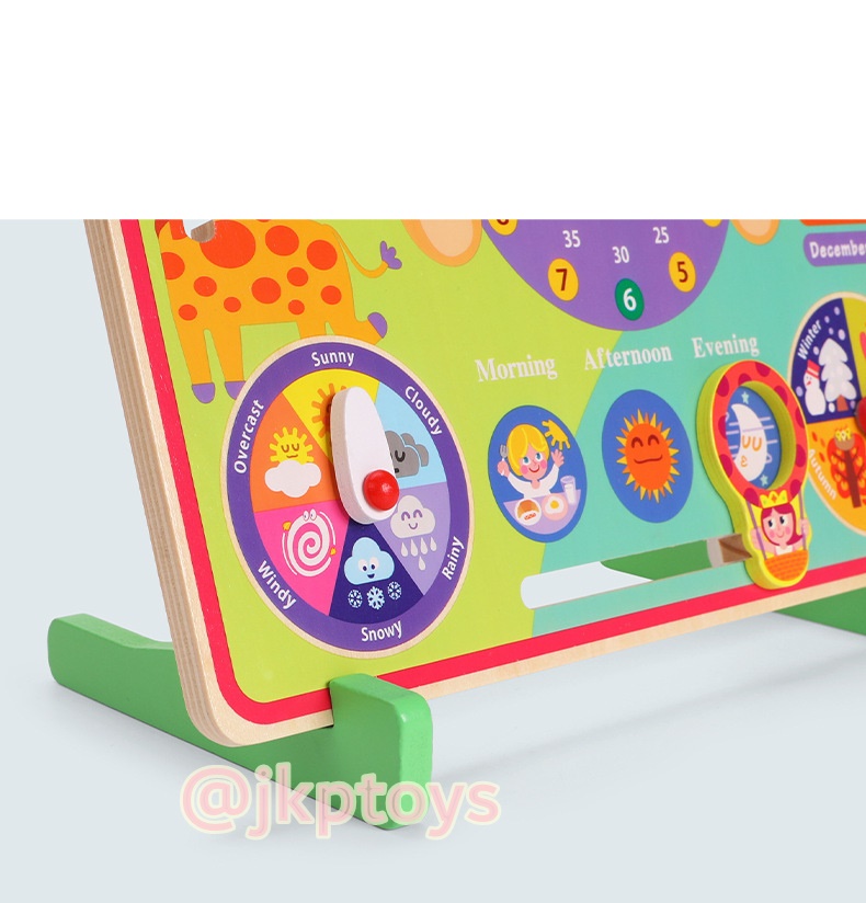 ของเล่นเสริมพัฒนาการ ของเล่น ของเล่นไม้ปฏิทินนาฬิกา บอกวัน เดือน ปี เวลา ฤดู สิงโต