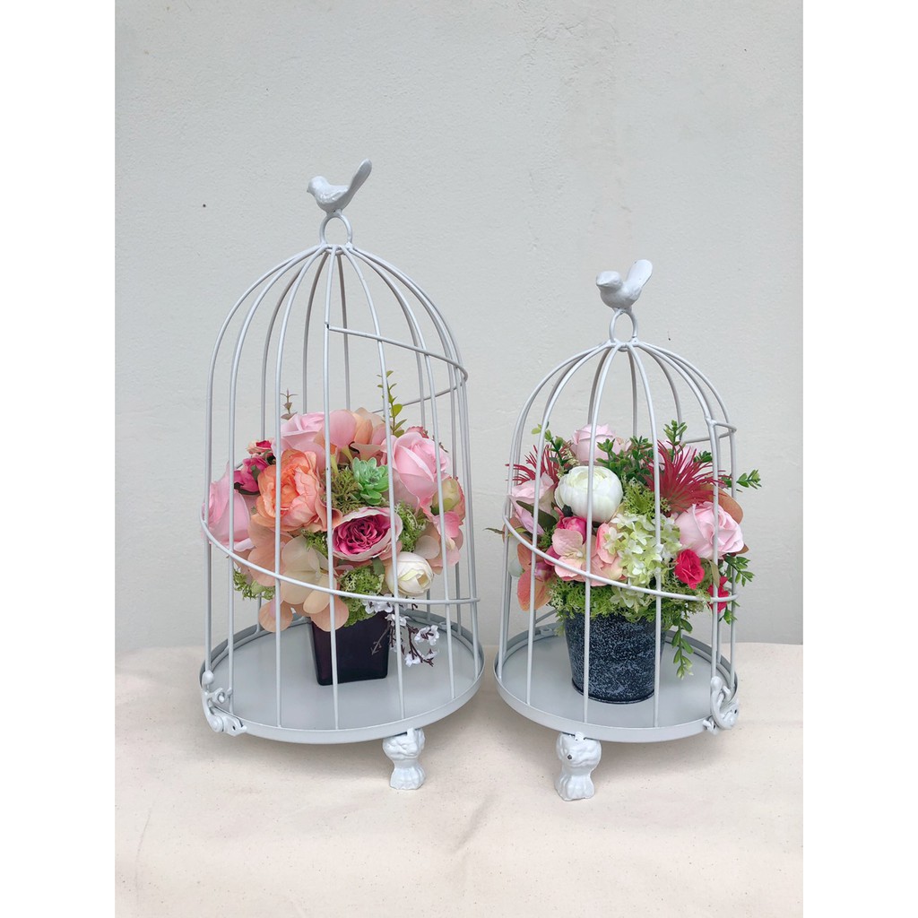 เหล็กดัดกรงนก สีขาว มี 2 ขนาด ของตกแต่งบ้าน ของตกแต่งสวน