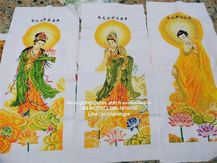 เจ้าแม่กวนอิม ชุดปักครอสติส พิมพ์ลาย ครอสติสจีน งานฝีมือทำที่บ้าน DIY