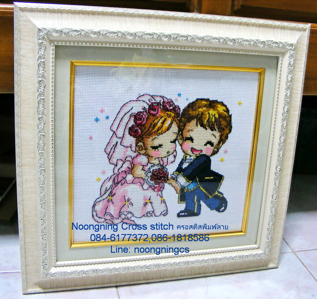 นกยูง ชุดปักครอสติส พิมพ์ลาย ครอสติสจีน งานฝีมือทำที่บ้าน DIY
